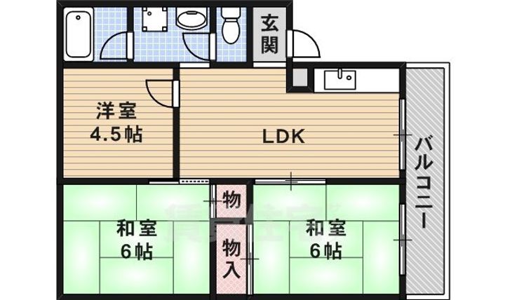 大阪府摂津市学園町2丁目の賃貸マンションの間取り