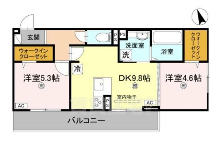 滋賀県栗東市高野の賃貸アパートの間取り