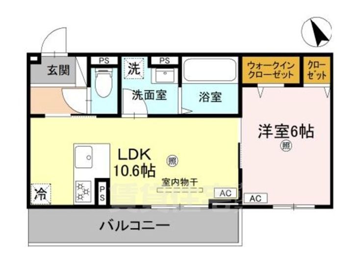 滋賀県栗東市高野の賃貸アパートの間取り