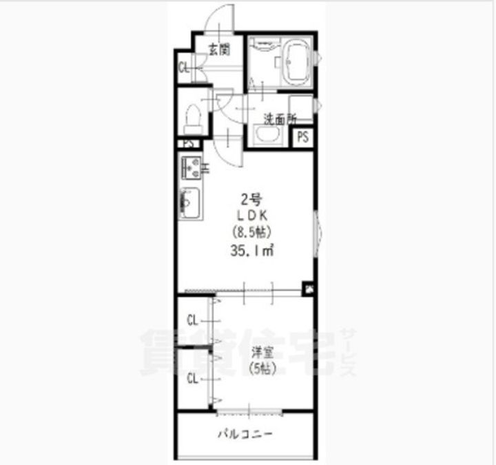 大阪府東大阪市東山町の賃貸アパートの間取り