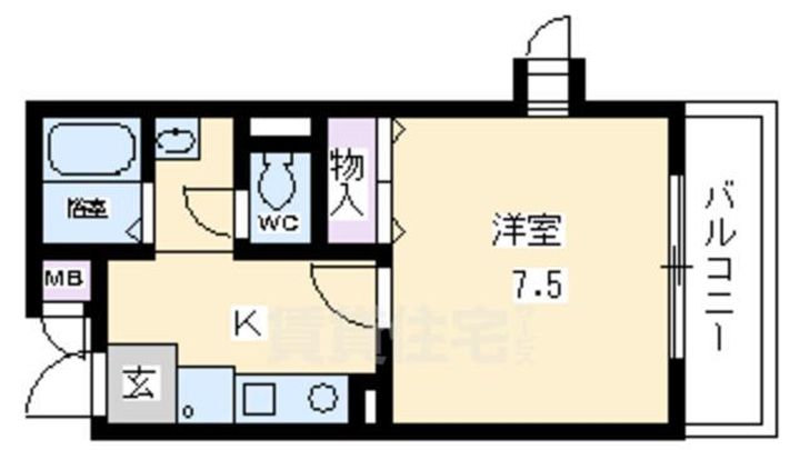 アブレスト四条大宮の間取り