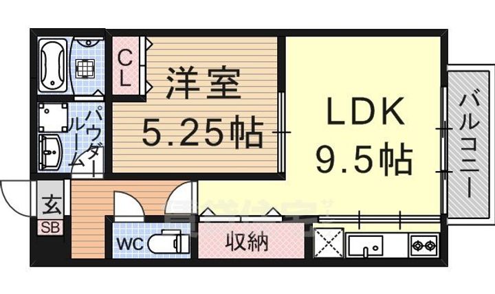 セジュールコウハナC棟の間取り