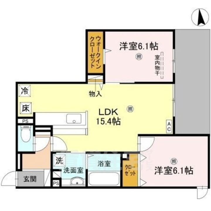 大阪府高槻市上田辺町の賃貸アパートの間取り