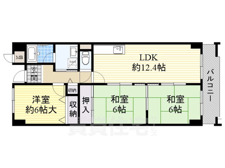 大阪府豊中市西泉丘1丁目の賃貸マンションの間取り