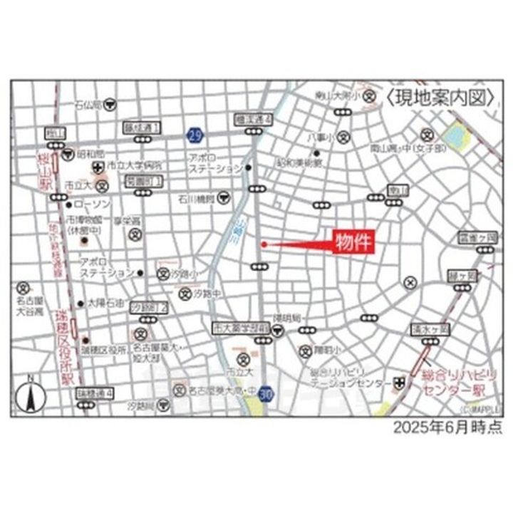 愛知県名古屋市瑞穂区田辺通1丁目(一戸建)の賃貸物件の地図
