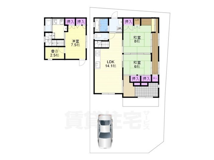 大阪府大阪市淀川区三津屋南1丁目(一戸建)の賃貸物件の間取り