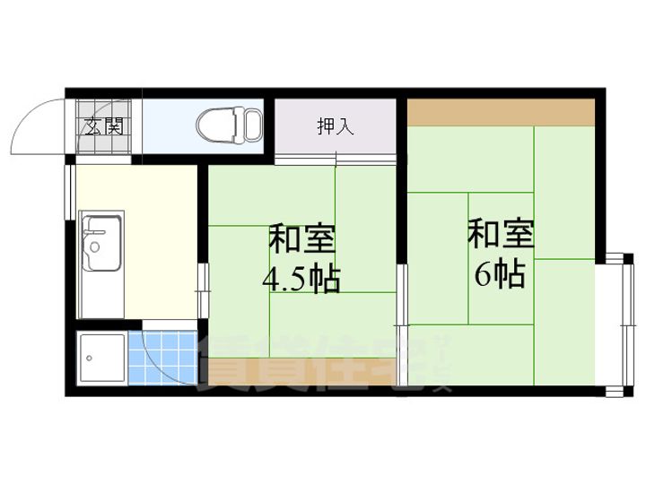 兵庫県尼崎市稲葉荘4丁目の賃貸アパートの間取り