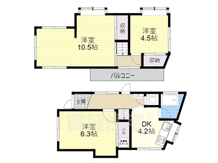 大阪府豊中市柴原町5丁目(一戸建)の賃貸物件の間取り