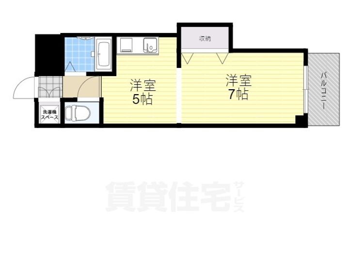 大阪府堺市北区中百舌鳥町6丁の賃貸マンションの間取り