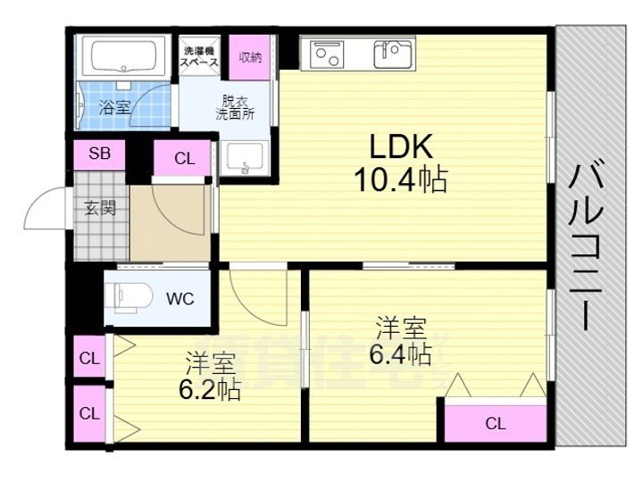 インサイトルポ山科新十条の間取り