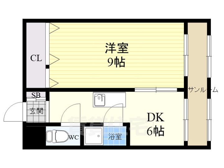 大阪府豊中市岡上の町3丁目の賃貸マンションの間取り