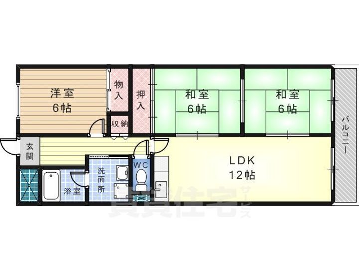 大阪府堺市中区深井東町の賃貸マンションの間取り