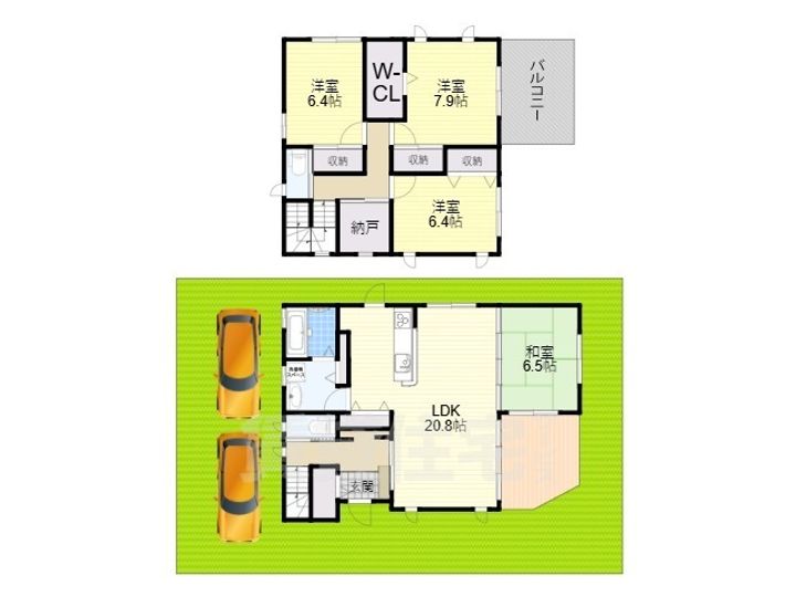 大阪府豊中市上野東3丁目(一戸建)の賃貸物件の間取り