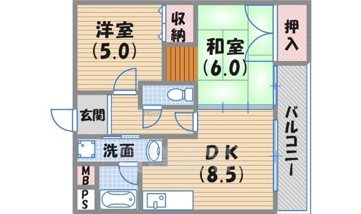 ウエストフィールド里中の間取り