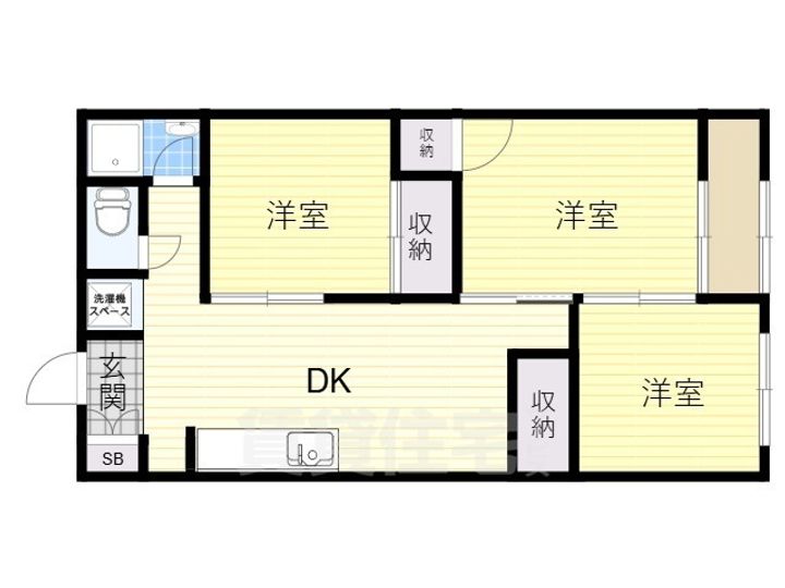兵庫県宝塚市雲雀丘1丁目の賃貸マンションの間取り