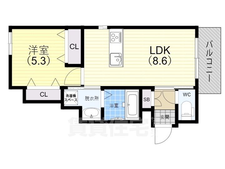 兵庫県神戸市中央区旭通2丁目の賃貸マンションの間取り