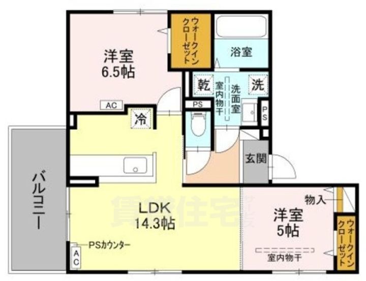 大阪府高槻市下田部町1丁目の賃貸アパートの間取り