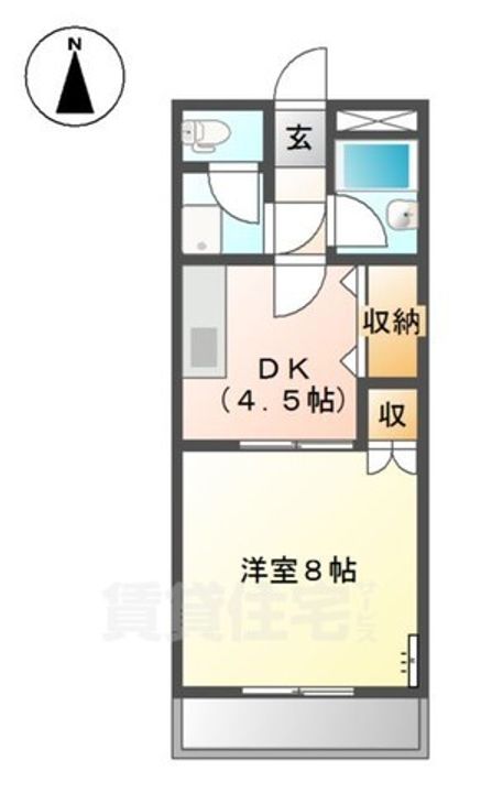 愛知県名古屋市緑区諸の木1丁目の賃貸アパートの間取り