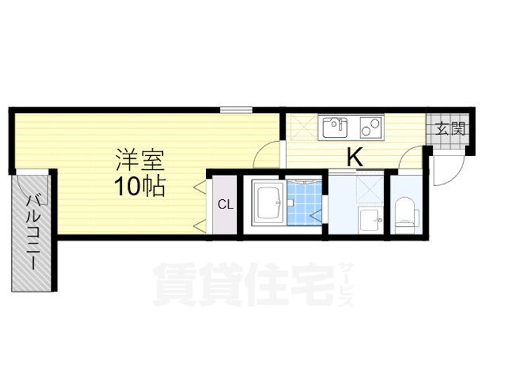 大阪府堺市西区上野芝町4丁の賃貸アパートの間取り