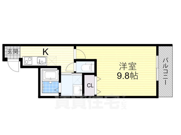 大阪府堺市西区上野芝町4丁の賃貸アパートの間取り