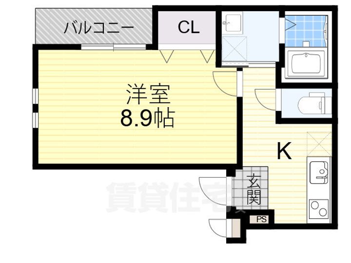 大阪府高石市東羽衣2丁目の賃貸アパートの間取り