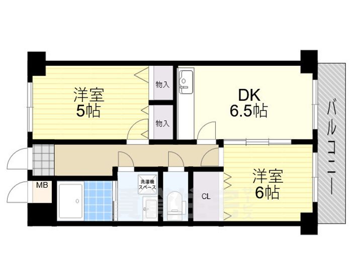 大阪府大阪市東住吉区鷹合1丁目の賃貸マンションの間取り
