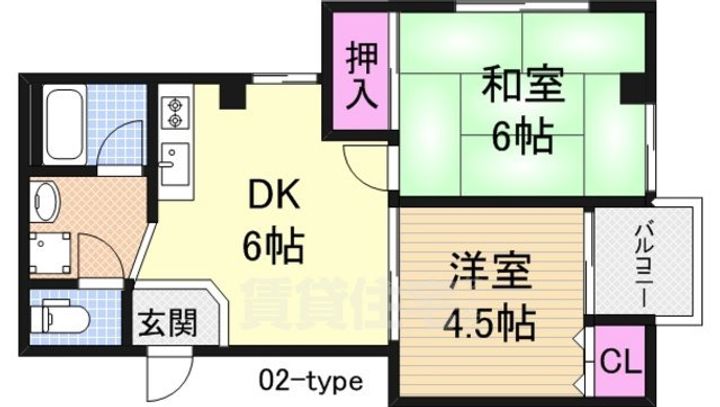 三国マンションの間取り
