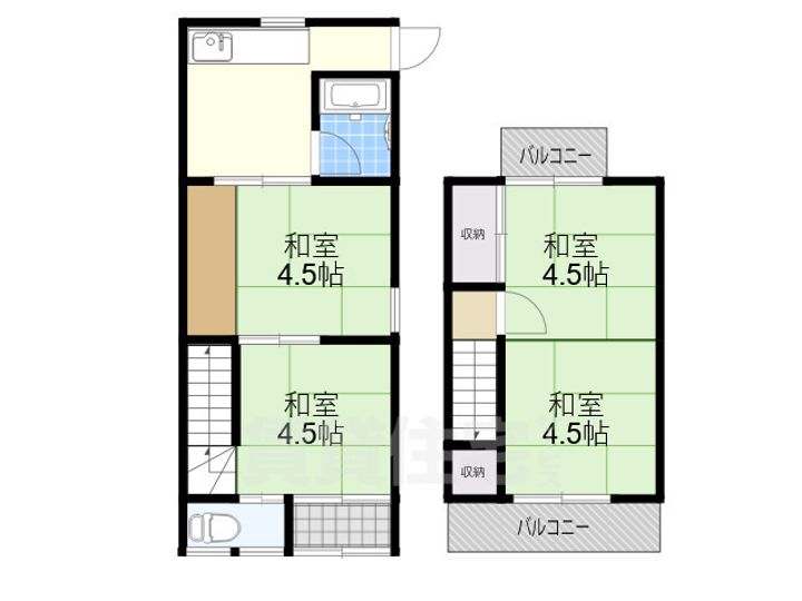 大阪府羽曳野市伊賀6丁目(一戸建)の賃貸物件の間取り