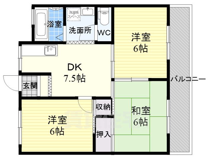 R-7緑町ハイツの間取り