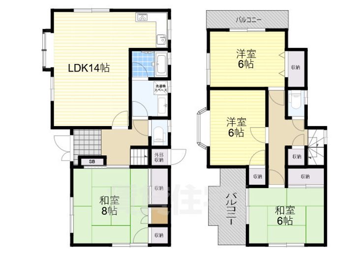大阪府羽曳野市西浦(一戸建)の賃貸物件の間取り