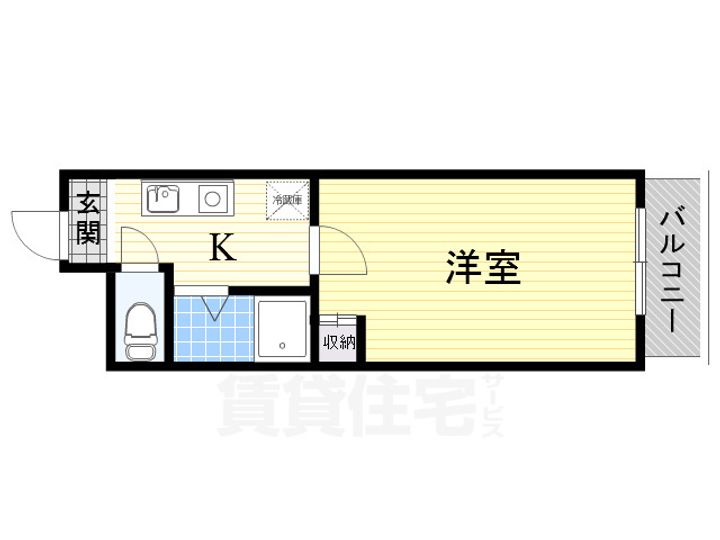 大阪府大阪市住吉区山之内3丁目の賃貸マンションの間取り