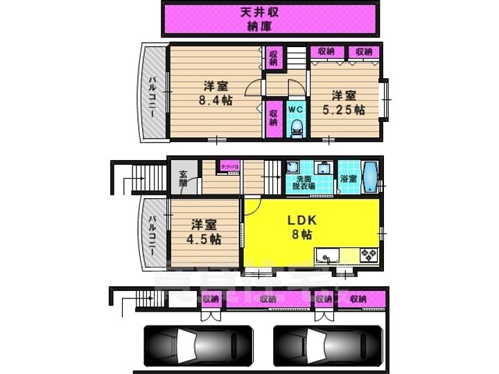 京都府京都市南区久世上久世町(一戸建)の賃貸物件の間取り