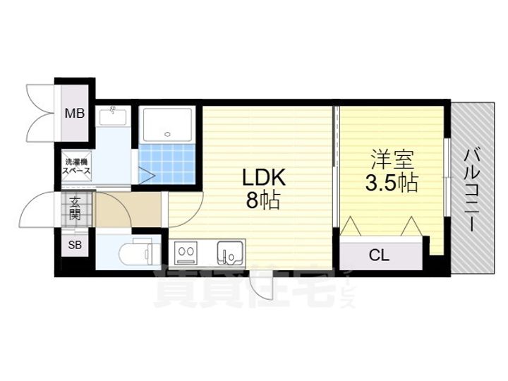 大阪府門真市柳田町の賃貸マンションの間取り