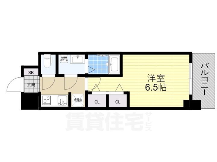 大阪府堺市堺区熊野町東4丁の賃貸マンションの間取り