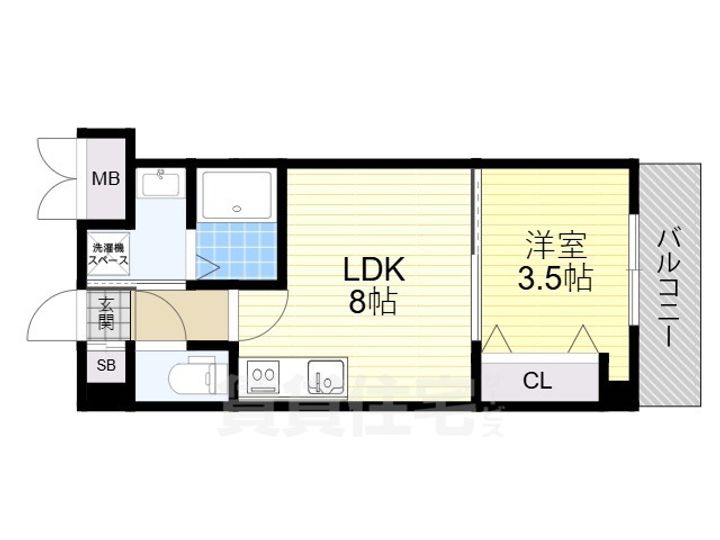 大阪府門真市柳田町の賃貸マンションの間取り