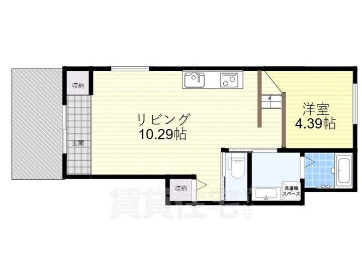 大阪府高槻市富田町5丁目の賃貸アパートの間取り