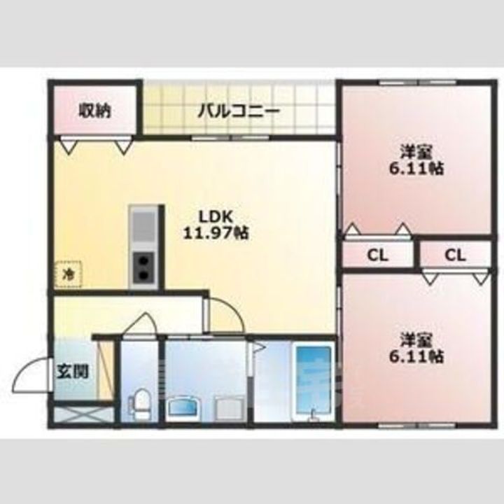 ヴェルメゾン尼崎尾浜町の間取り