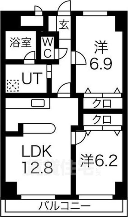 奈良県奈良市大宮町2丁目の賃貸マンションの間取り