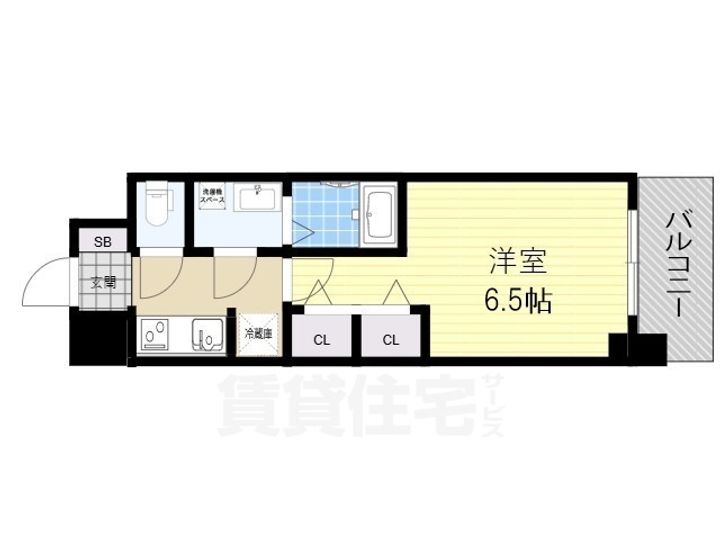 大阪府堺市堺区熊野町東4丁の賃貸マンションの間取り