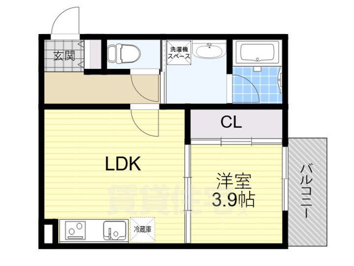 大阪府茨木市三島町の賃貸アパートの間取り