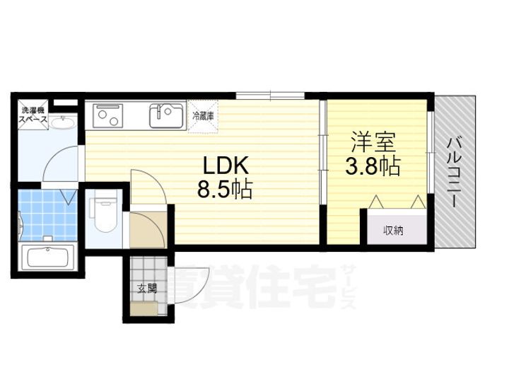 大阪府枚方市出口2丁目の賃貸アパートの間取り