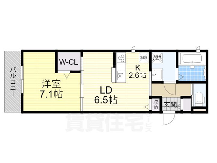 大阪府茨木市西河原1丁目の賃貸アパートの間取り