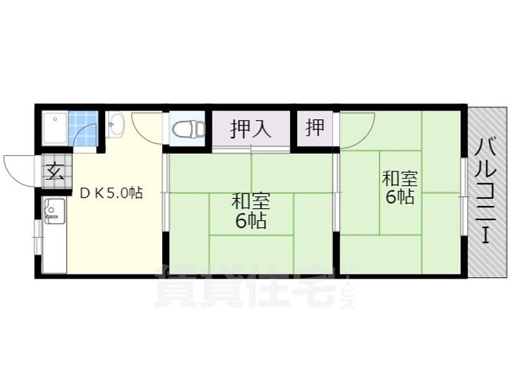 大阪府豊中市服部寿町1丁目の賃貸マンションの間取り
