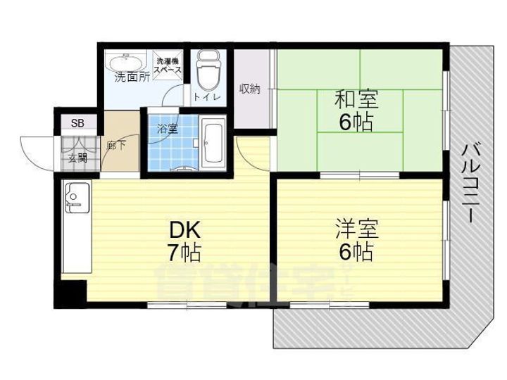 パインブルック東住吉310の間取り