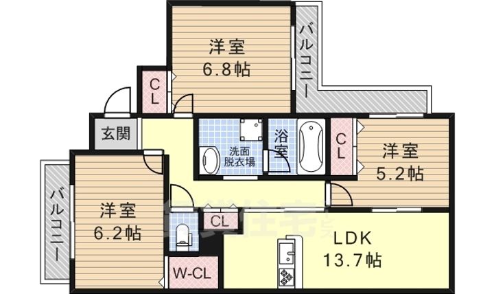 ルクシール伊丹の間取り