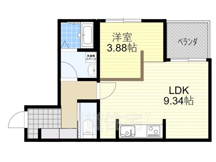 大阪府高槻市富田町5丁目の賃貸アパートの間取り
