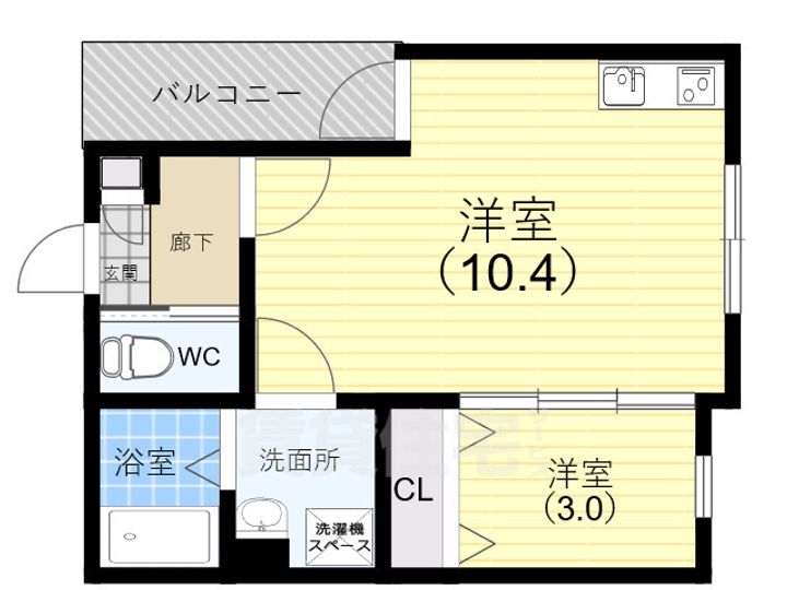大阪府東大阪市鳥居町の賃貸アパートの間取り