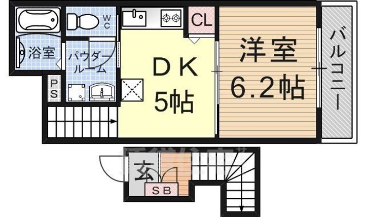 滋賀県守山市立入町の賃貸アパートの間取り