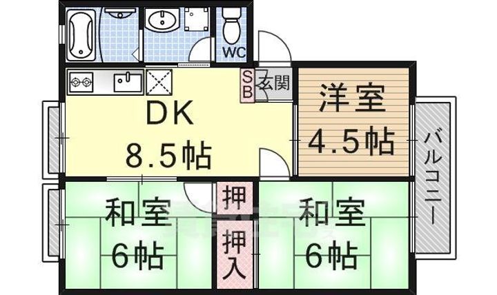 ハイツ北浦の間取り