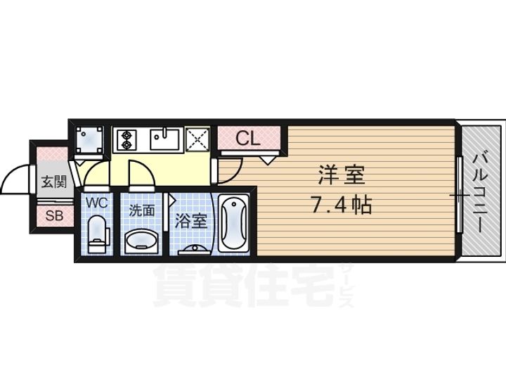 大阪府大阪市西淀川区姫里3丁目(マンション)の賃貸物件の間取り